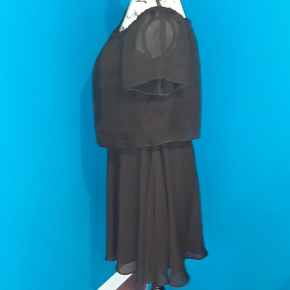 ASOS Black Faux Crop top Layered short Dress - Picture 5 of 8